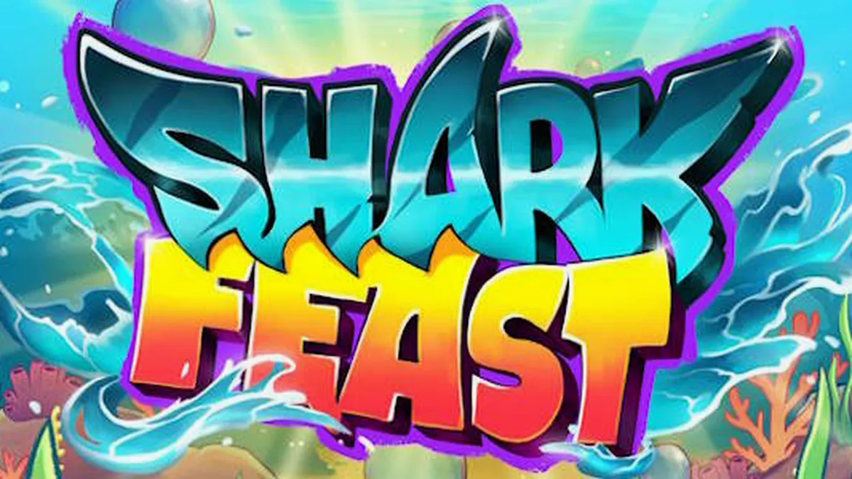 Pemandangan bawah laut penuh warna dalam permainan slot Shark Feast